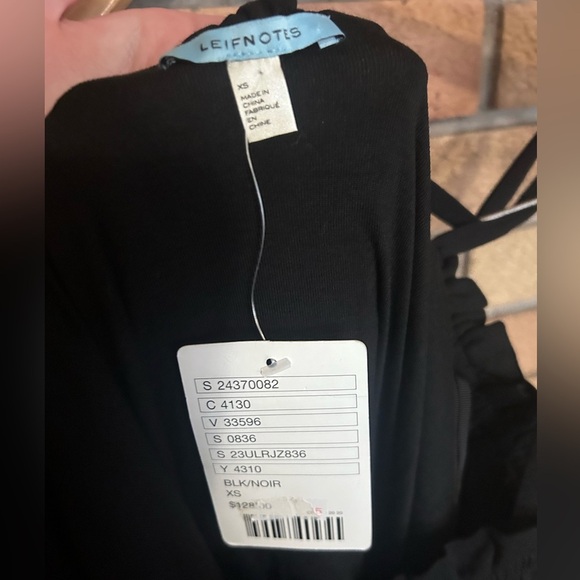 Leifnotes Anthropologie Black One Shoulder Tiered Ruffle Mini Dress Size XS NWT - Picture 5 of 8